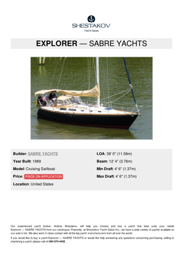 Explorer — Sabre Yachts