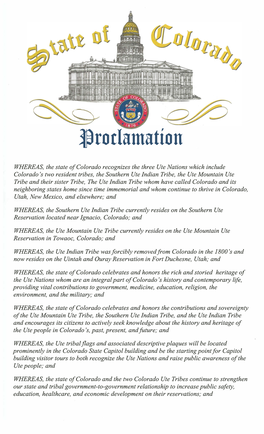 Ute Day Proclamation 2019