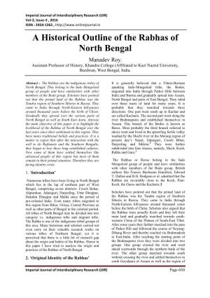 A Historical Outline of the Rabhas of North Bengal