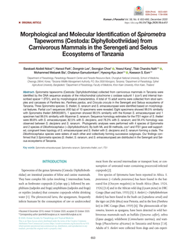 Morphological and Molecular Identification of Spirometra