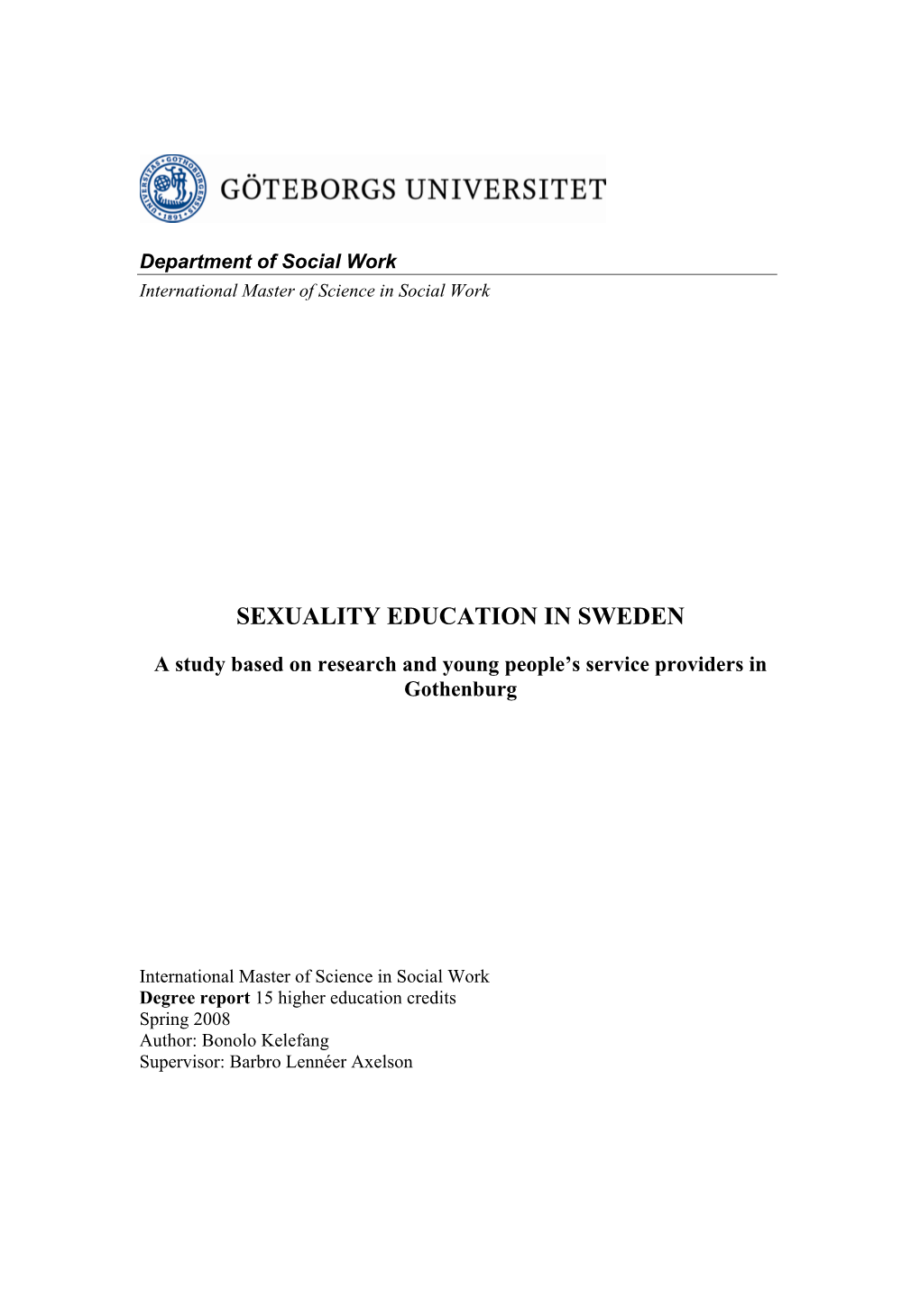 Sexuality Education in Sweden
