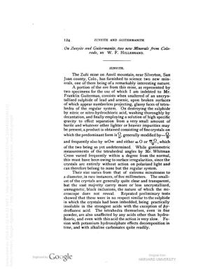 On Zunyite and Guitermanite, Two New Minerals from Colorado, by W. F. Hillebrand