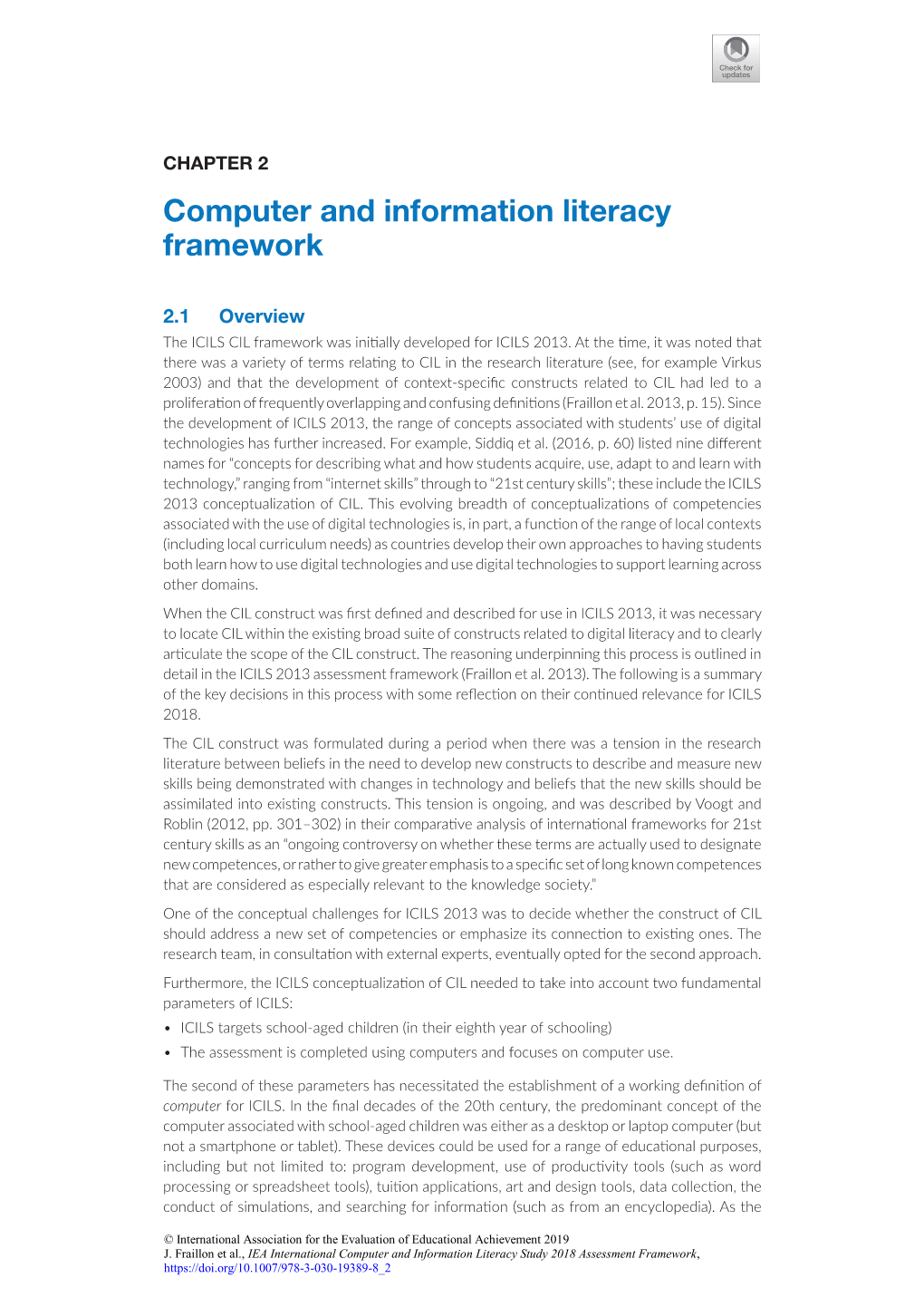 Computer and Information Literacy Framework