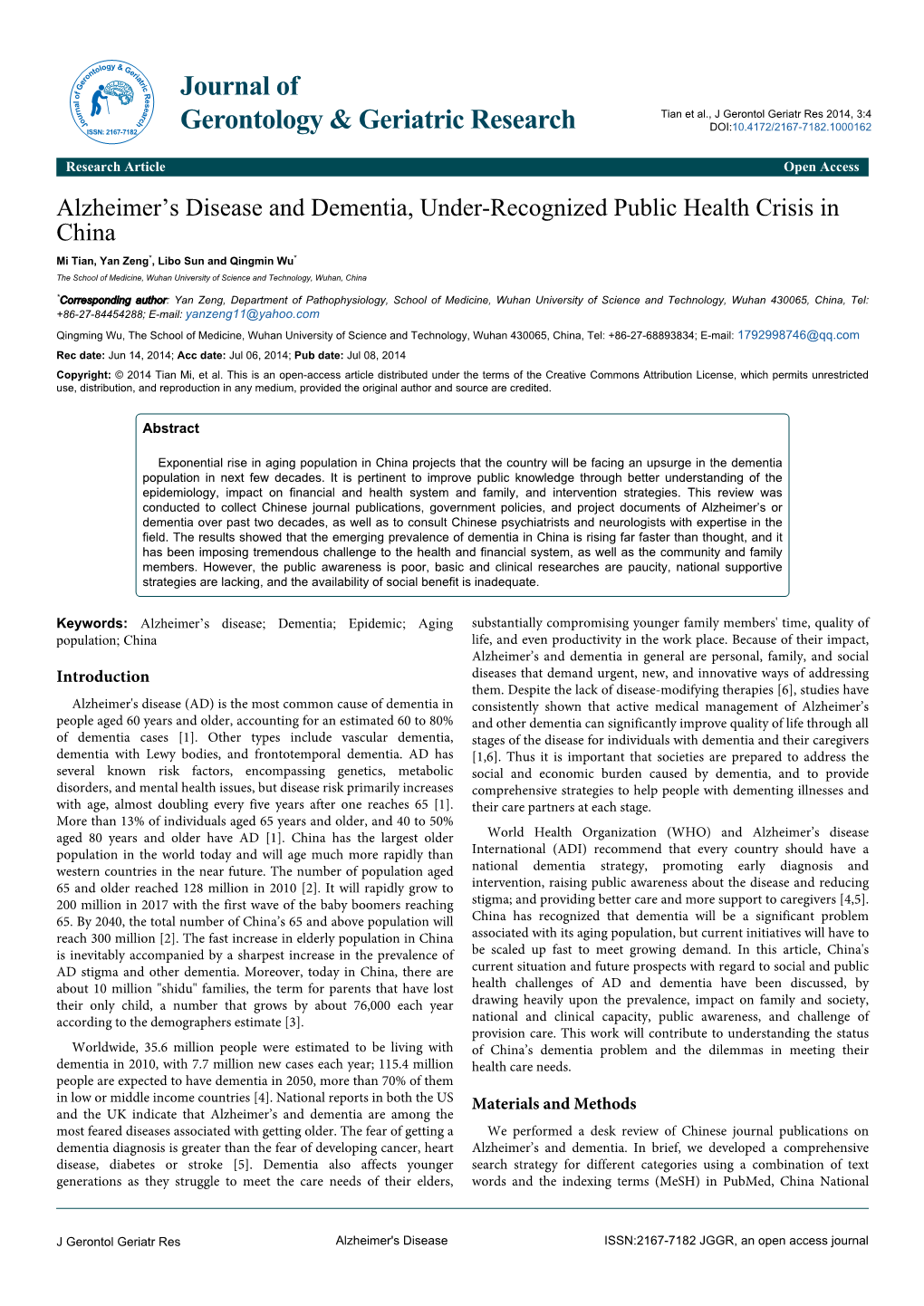 Alzheimer's Disease and Dementia, Under-Recognized Public Health