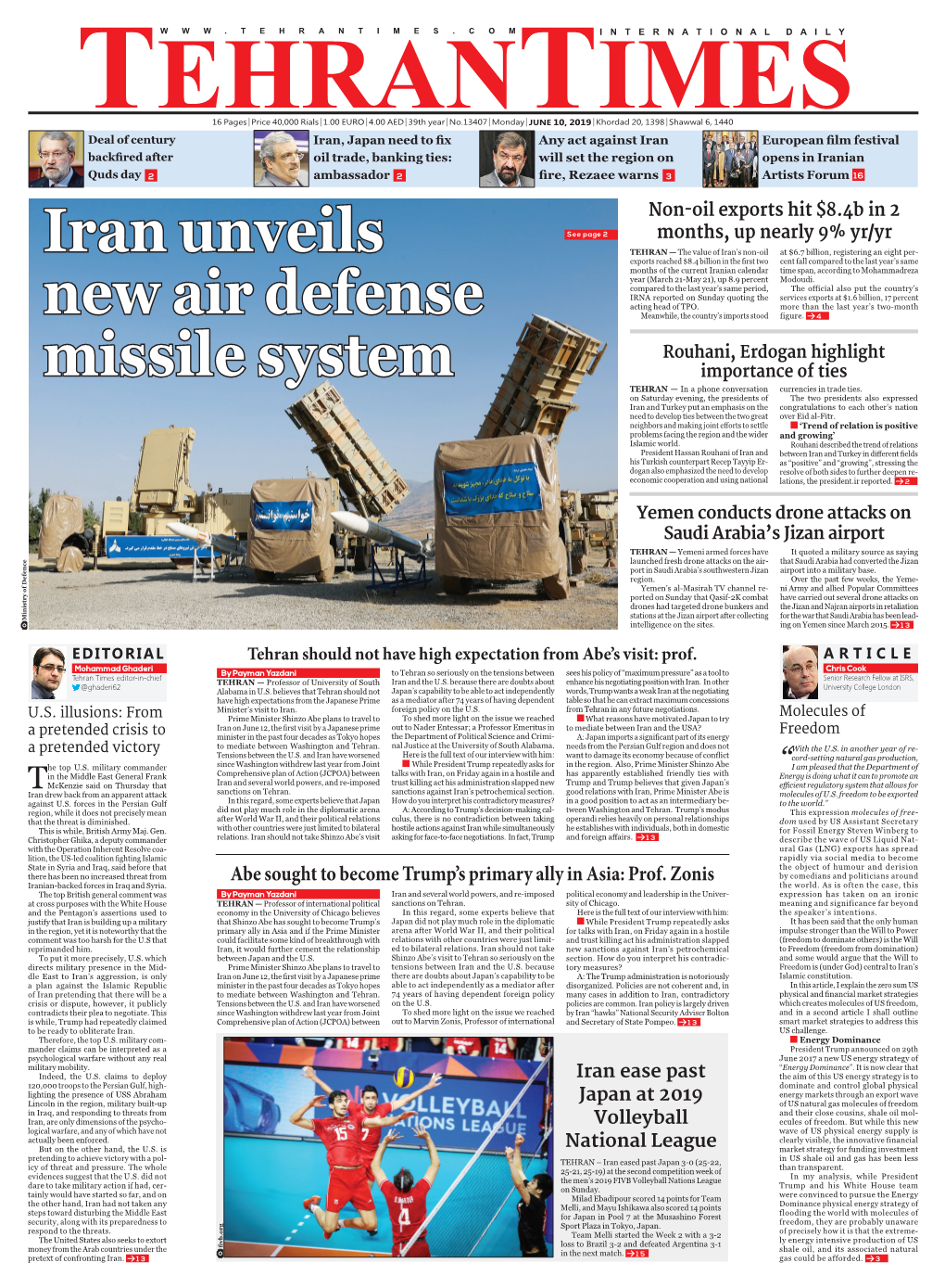 Iran Unveils New Air Defense Missile System
