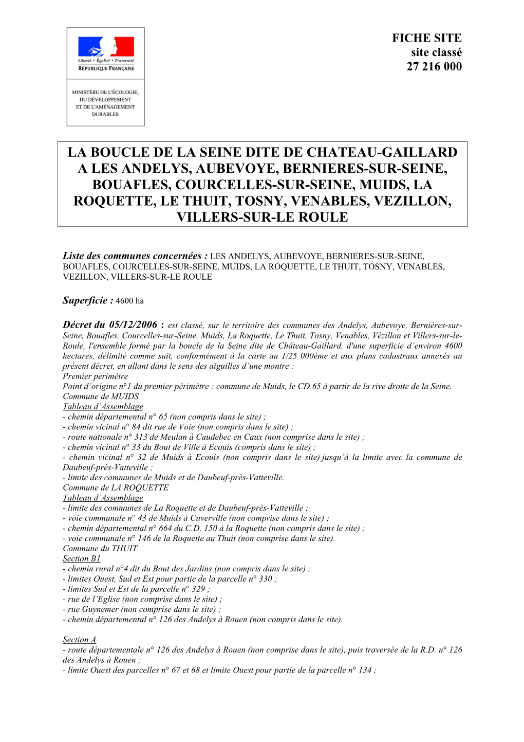La Boucle De La Seine Dite De Chateau-Gaillard A