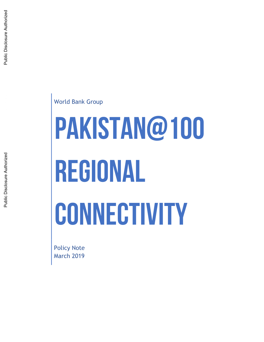 Pakistan@100 Regional Connectivity