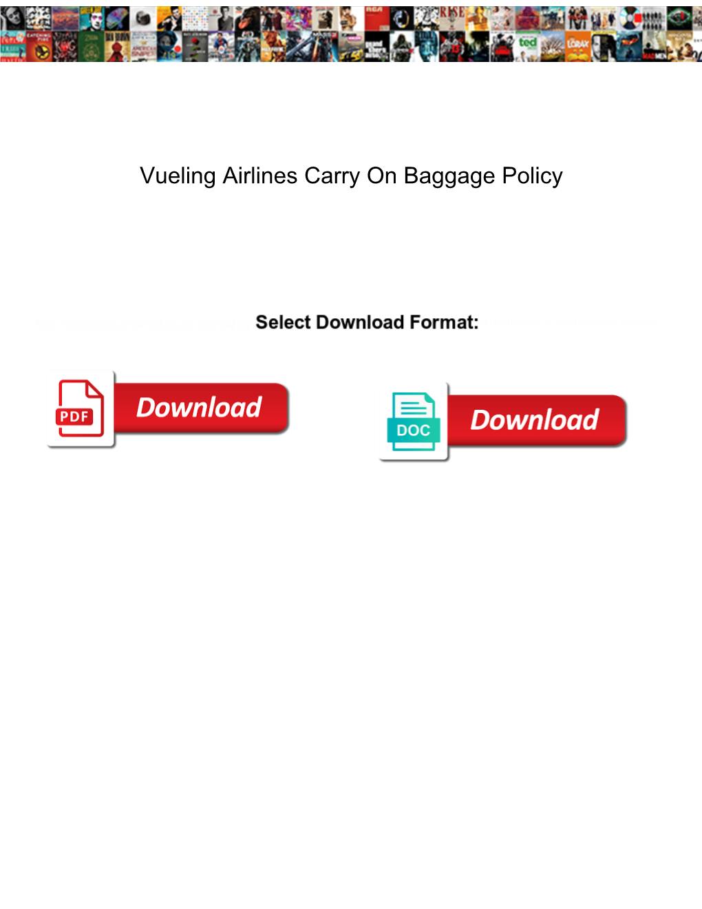 Vueling Airlines Carry on Baggage Policy