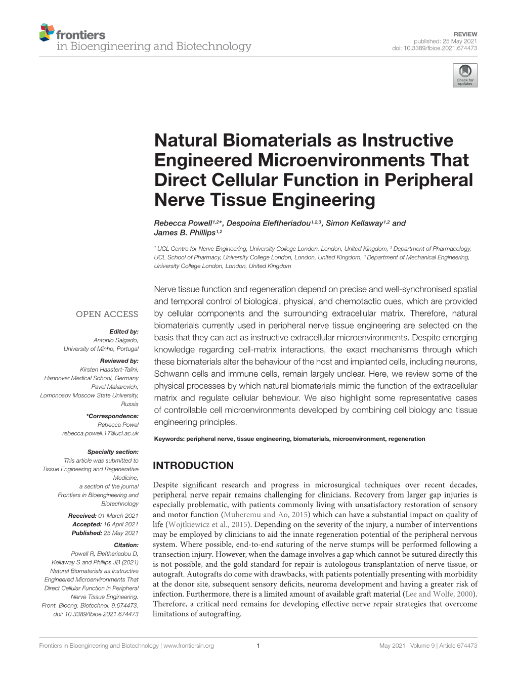 Natural Biomaterials As Instructive Engineered Microenvironments That Direct Cellular Function in Peripheral Nerve Tissue Engineering