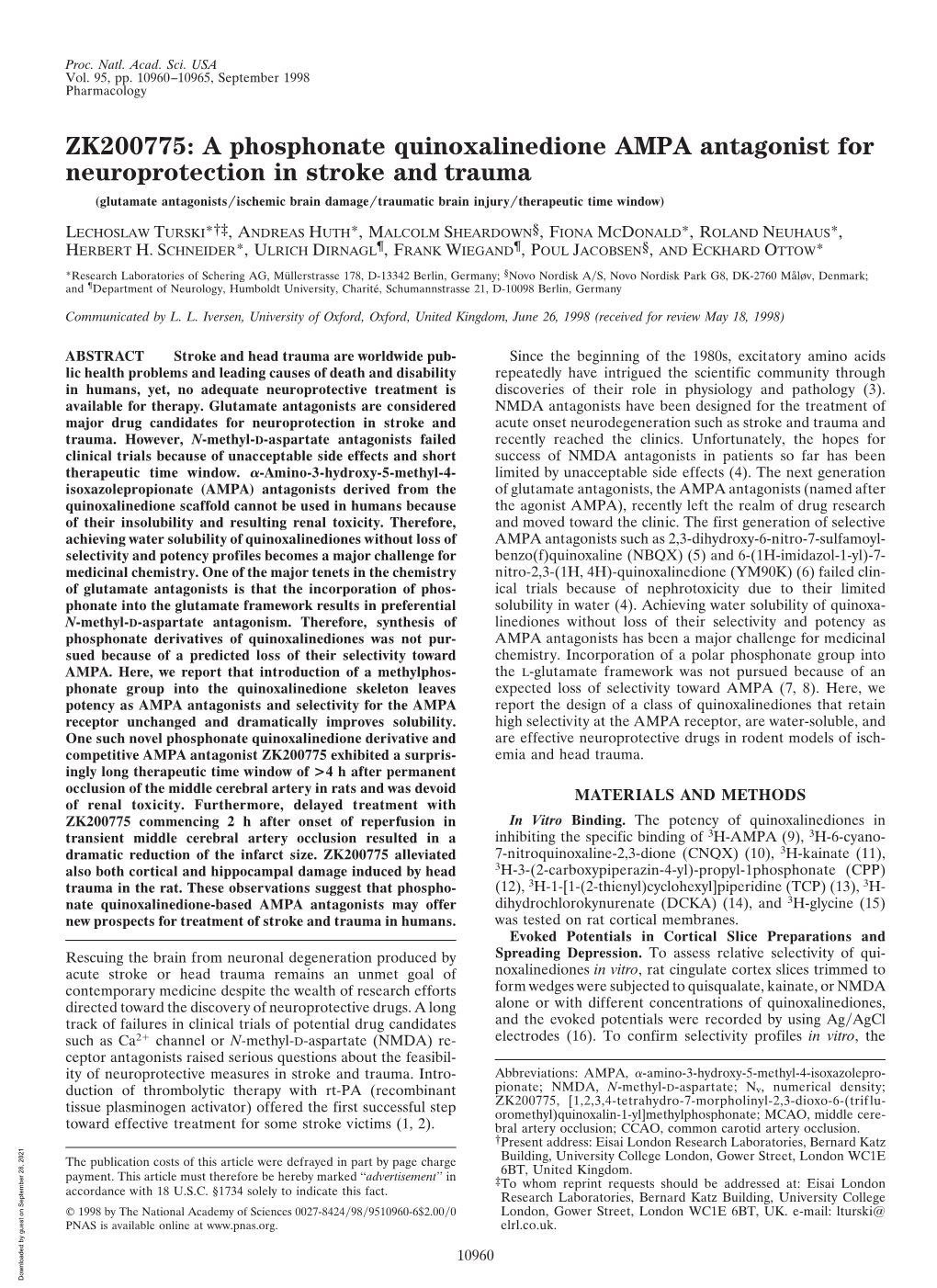 A Phosphonate Quinoxalinedione AMPA Antagonist For