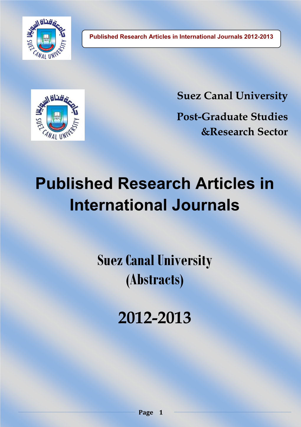 Published Research Articles in International Journals Suez Canal