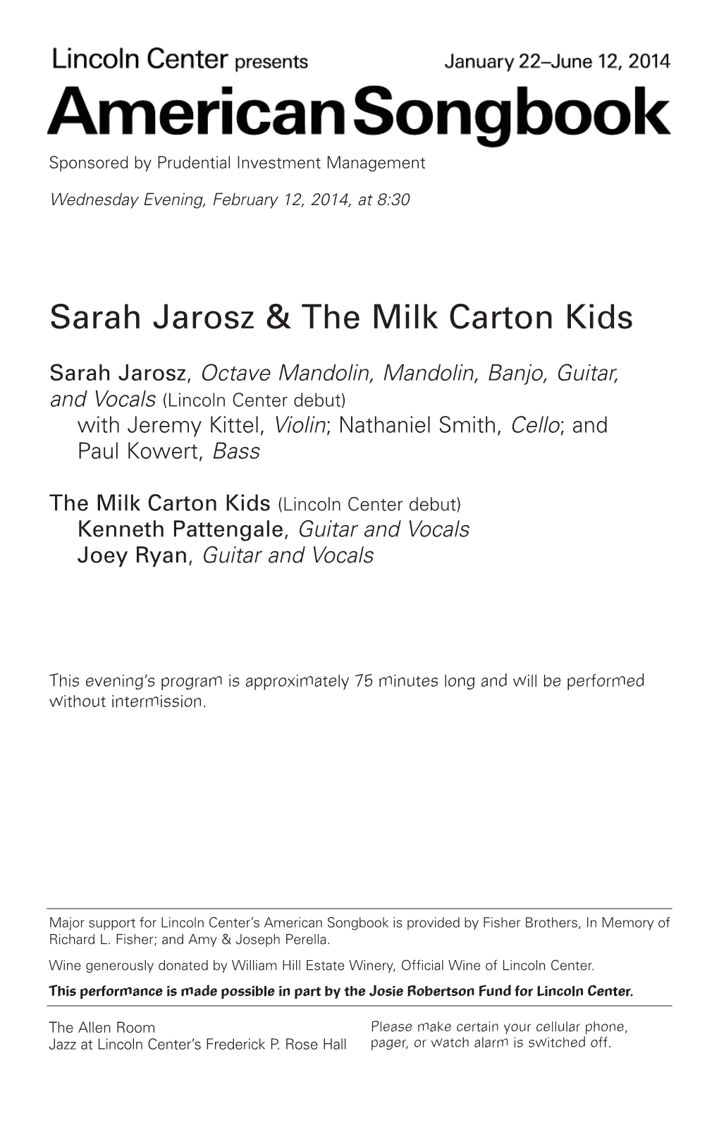 Sarah Jarosz & the Milk Carton Kids