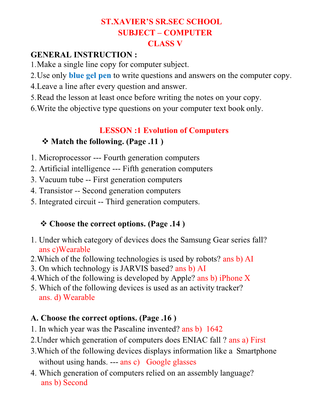 1. Make a Single Line Copy for Computer Subject. 2