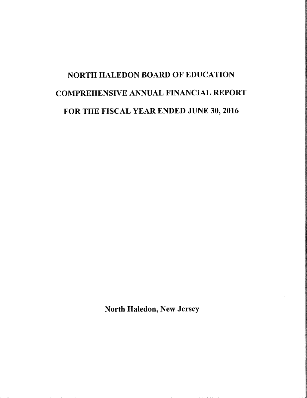 North Haledon Board of Education Comprehensive