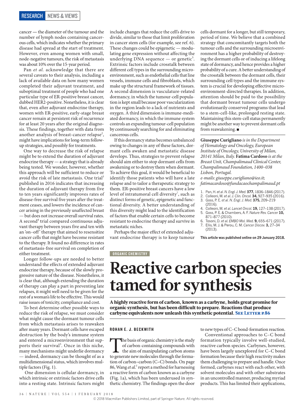 Reactive Carbon Species Tamed for Synthesis