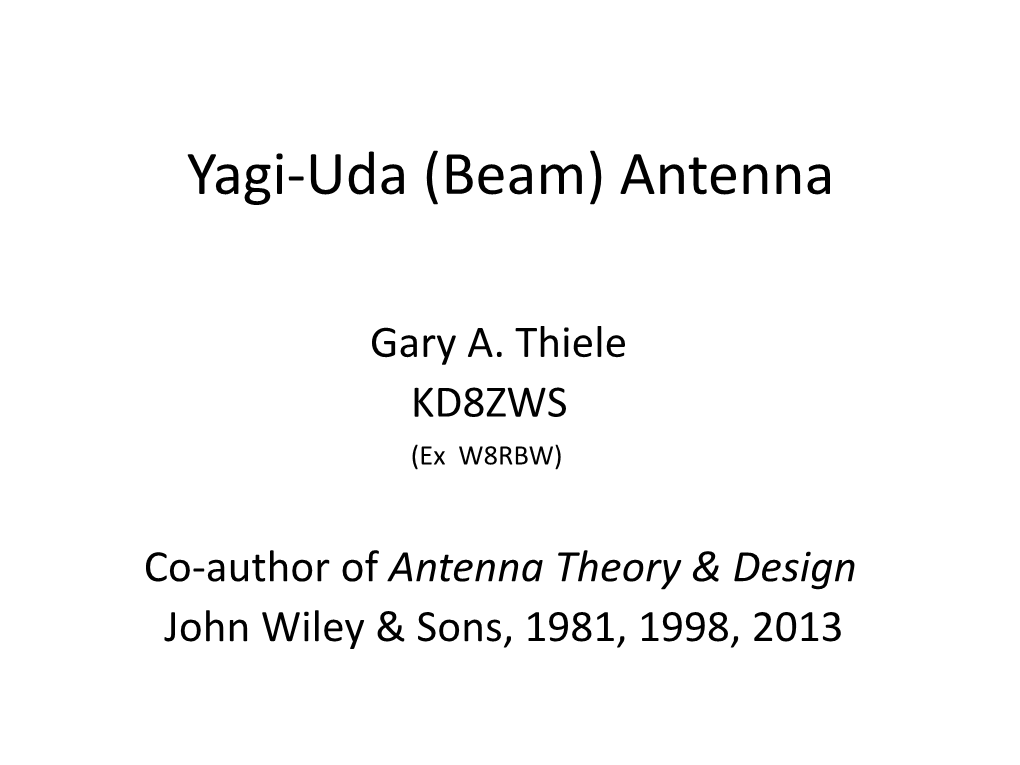 Yagi – Uda Antenna