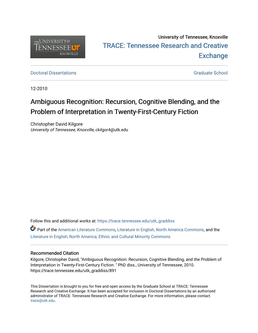 Recursion, Cognitive Blending, and the Problem of Interpretation in Twenty-First-Century Fiction