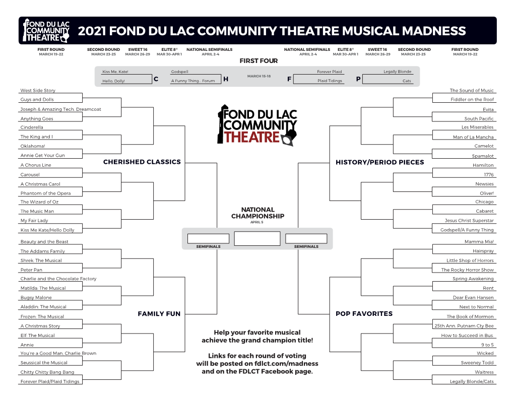 2021 Fond Du Lac Community Theatre Musical Madness