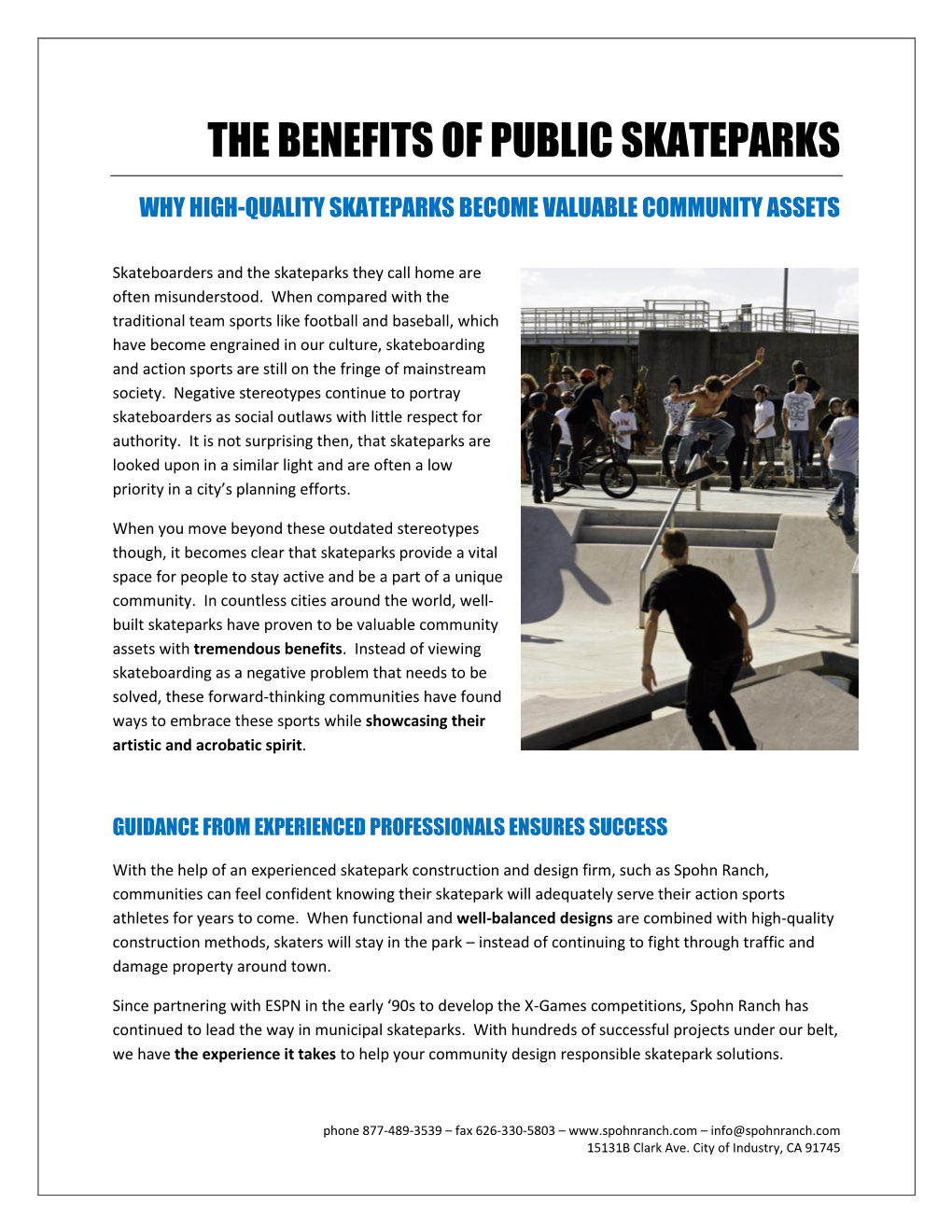 The Benefits of Public Skateparks