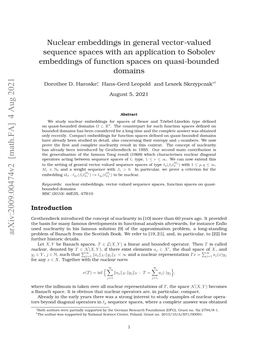 Nuclear Embeddings in General Vector-Valued Sequence Spaces with An