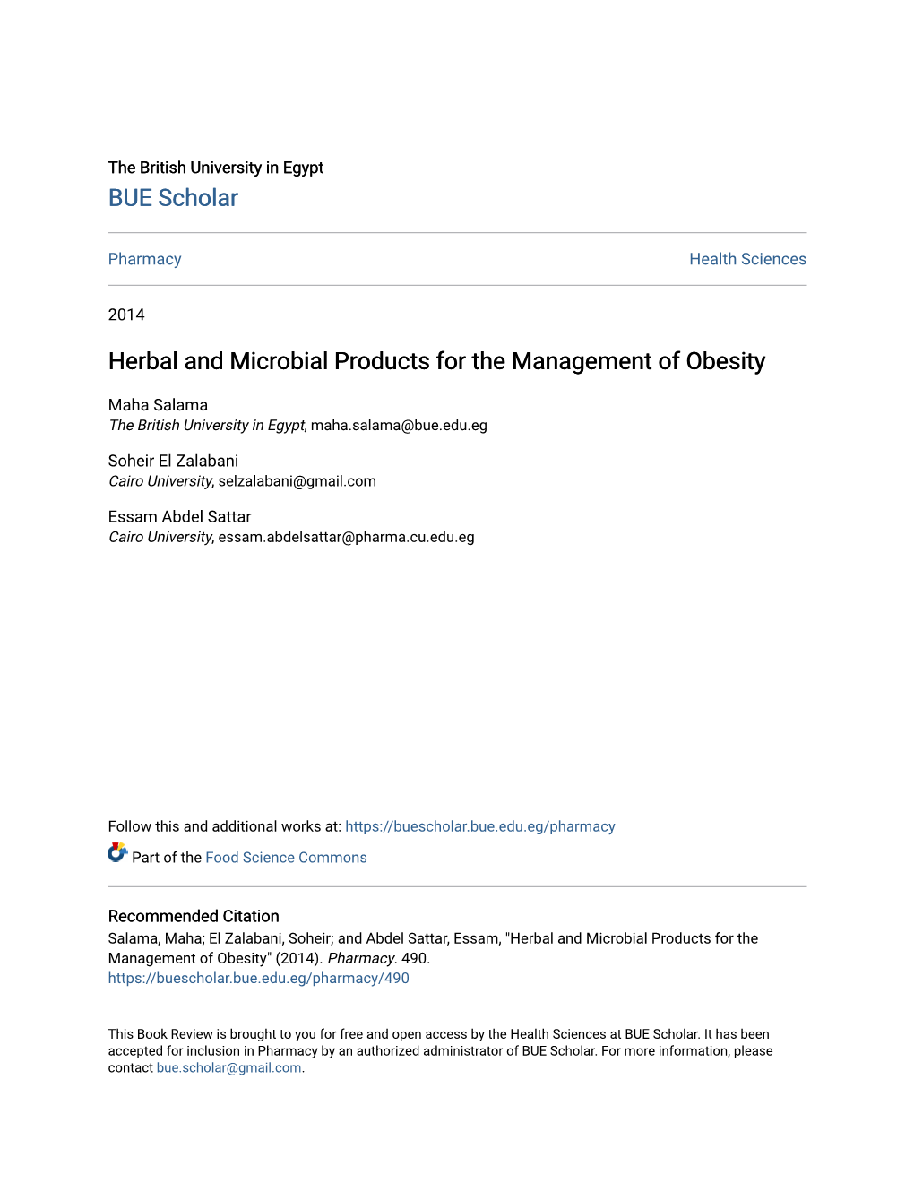 Herbal and Microbial Products for the Management of Obesity