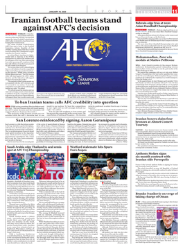 Iranian Football Teams Stand Against AFC's Decision