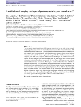 A Midinfrared Imaging Catalogue of Postasymptotic Giant Branch Stars