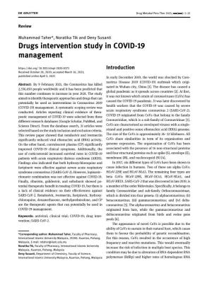 Drugs Intervention Study in COVID-19 Management
