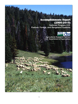 National Program 215: Pasture, Forage and Rangeland Systems