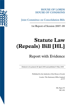 Statute Law (Repeals) Bill [HL]