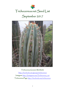 Trichocereus.Net Seed List September 2017