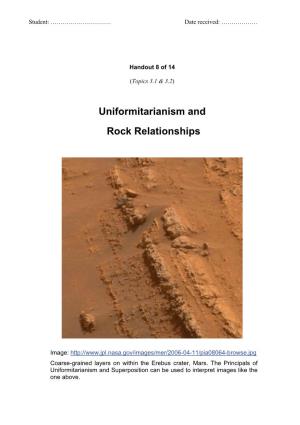 3.1 and 3.2 Uniformitarianism and Rock Relationships