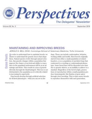 Maintaining and Improving Breeds