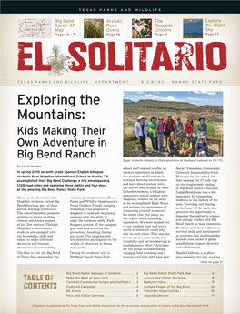 El Solitario Texas Parks and Wildlife Department | Big Bend Ranch State Park Exploring the Mountains: Kids Making Their Own Adventure In
