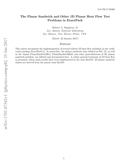 Arxiv:1701.07342V1 [Physics.Comp-Ph] 25 Jan 2017