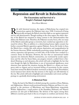 Repression and Revolt in Balochistan the Uncertainty and Survival of a People’S National Aspirations