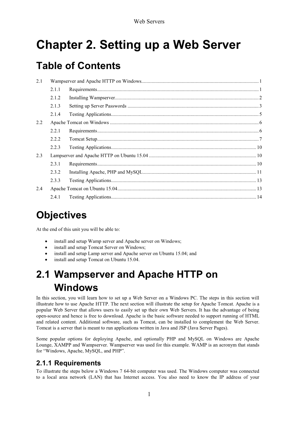 Chapter 2. Setting up a Web Server