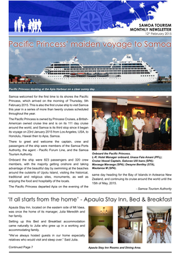 Pacific Princess' Maiden Voyage to Samoa