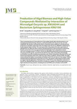 Production of Algal Biomass and High-Value Compounds Mediated by Interaction of Microalgal Oocystis Sp