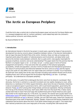 The Arctic As European Periphery