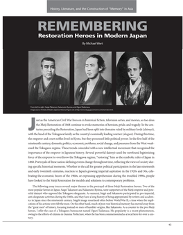 REMEMBERING Restoration Heroes in Modern Japan