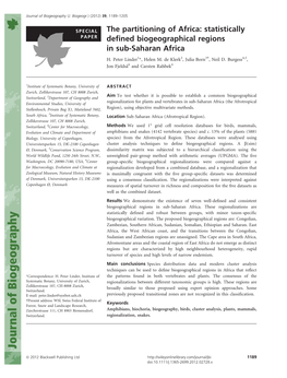 Statistically Defined Biogeographical Regions in Subsaharan Africa