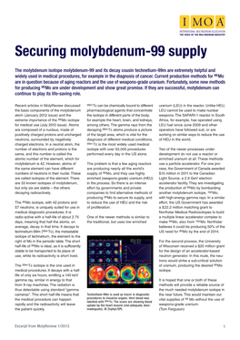 Securing Molybdenum-99 Supply