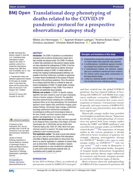 Translational Deep Phenotyping of Deaths Related to the COVID-19 Pandemic: Protocol for a Prospective Observational Autopsy Study