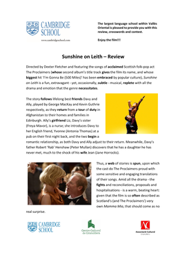 Sunshine on Leith – Review