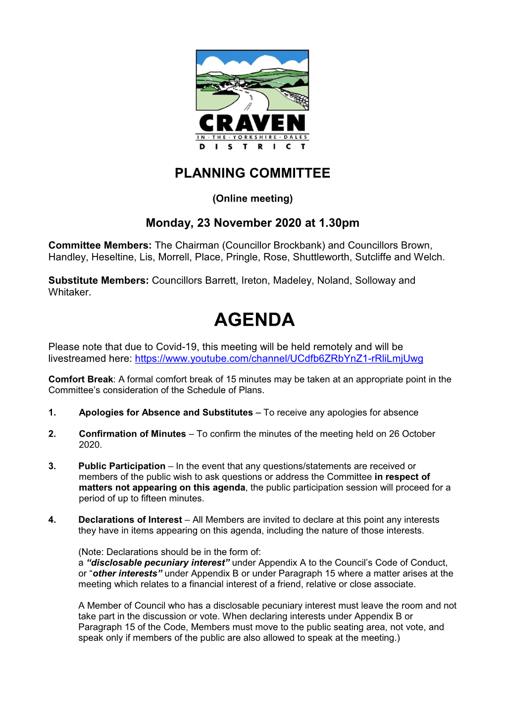 Planning Committee Agenda and Reports
