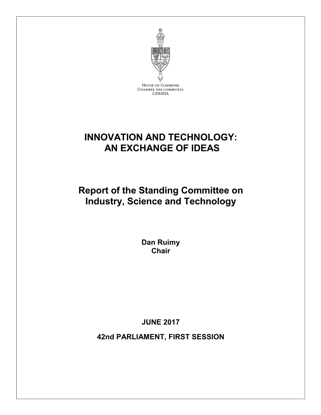 Innovation and Technology: an Exchange of Ideas