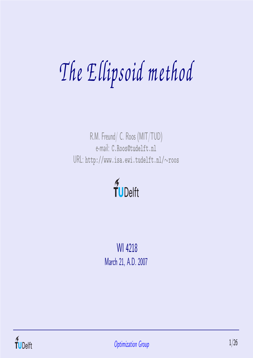 The Ellipsoid Method