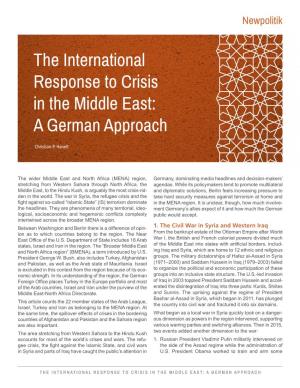 The International Response to Crisis in the Middle East: a German Approach 2