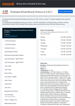 28 Bus Time Schedule & Line Route